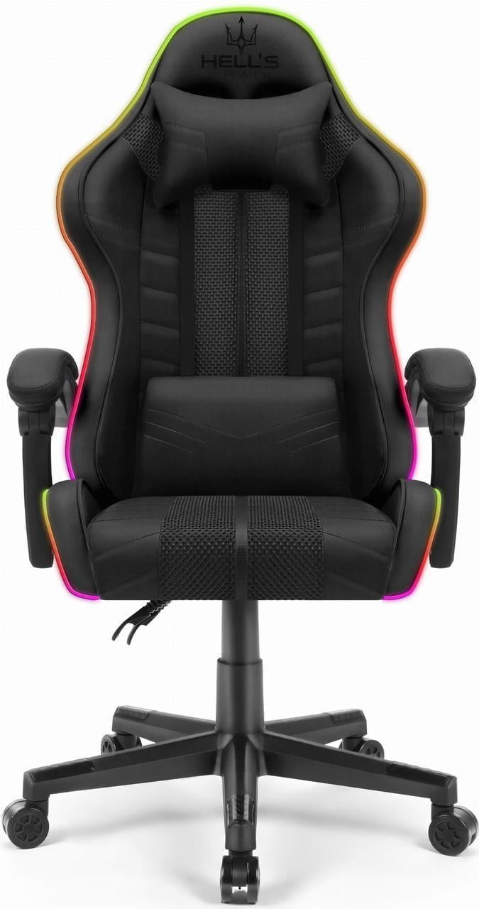 Кресло компьютерное Hell's Chair HC-1004 ткань LED Black (2445496341)