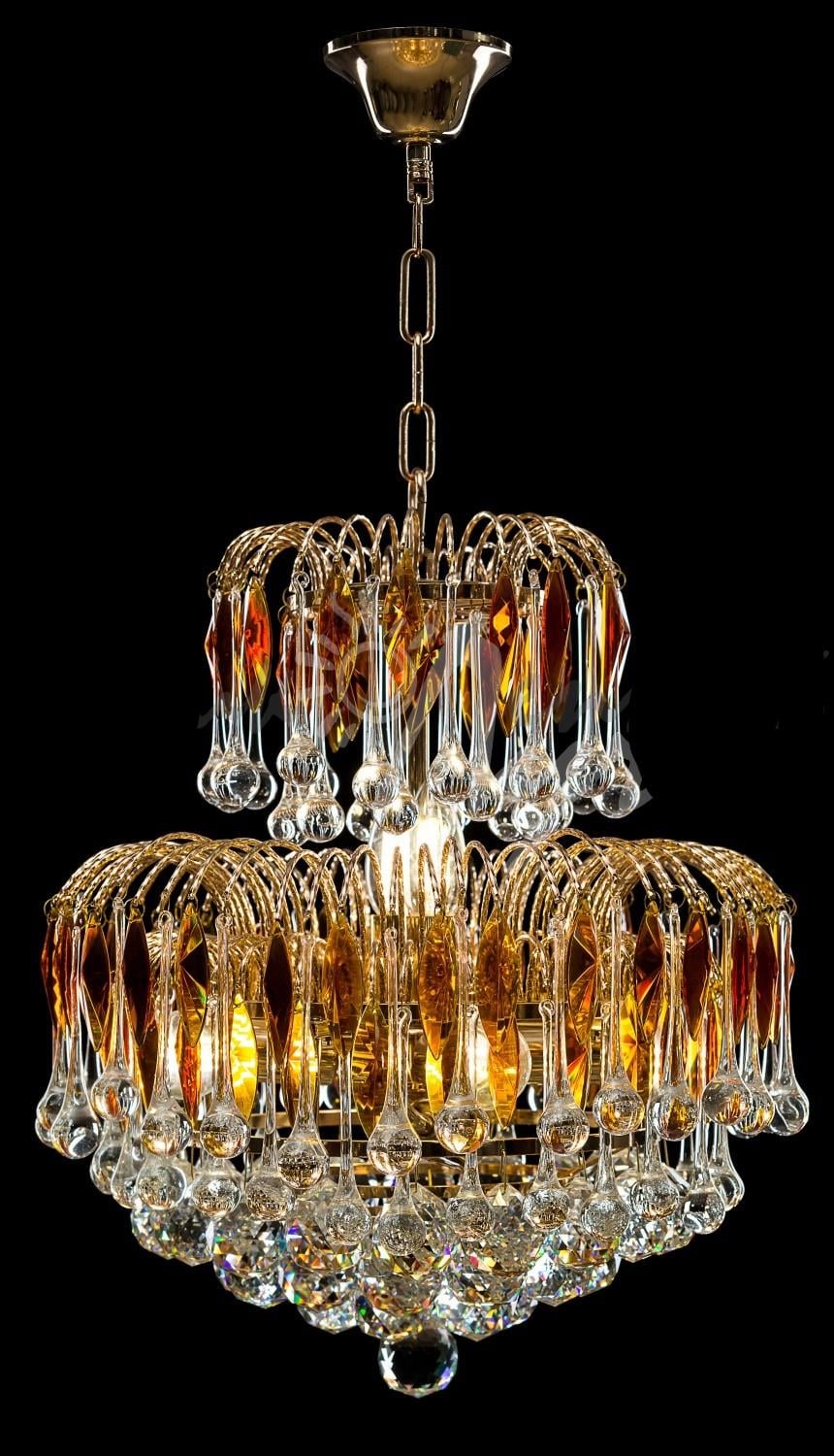 Хрустальная люстра L5203/450х400/4/2/1 FGD BRN Белый/Золото/Коричневый (AN000458)