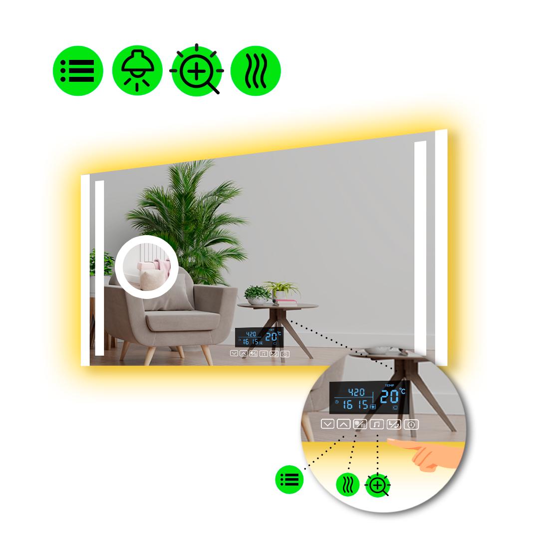 Зеркало с LED подсветкой Mirta с Smart-блоком 120x100 см (8995395)