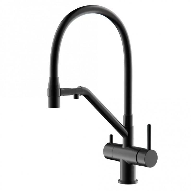 Смеситель для кухни Gappo G4398-86 с подключением фильтра Черный (1045387)