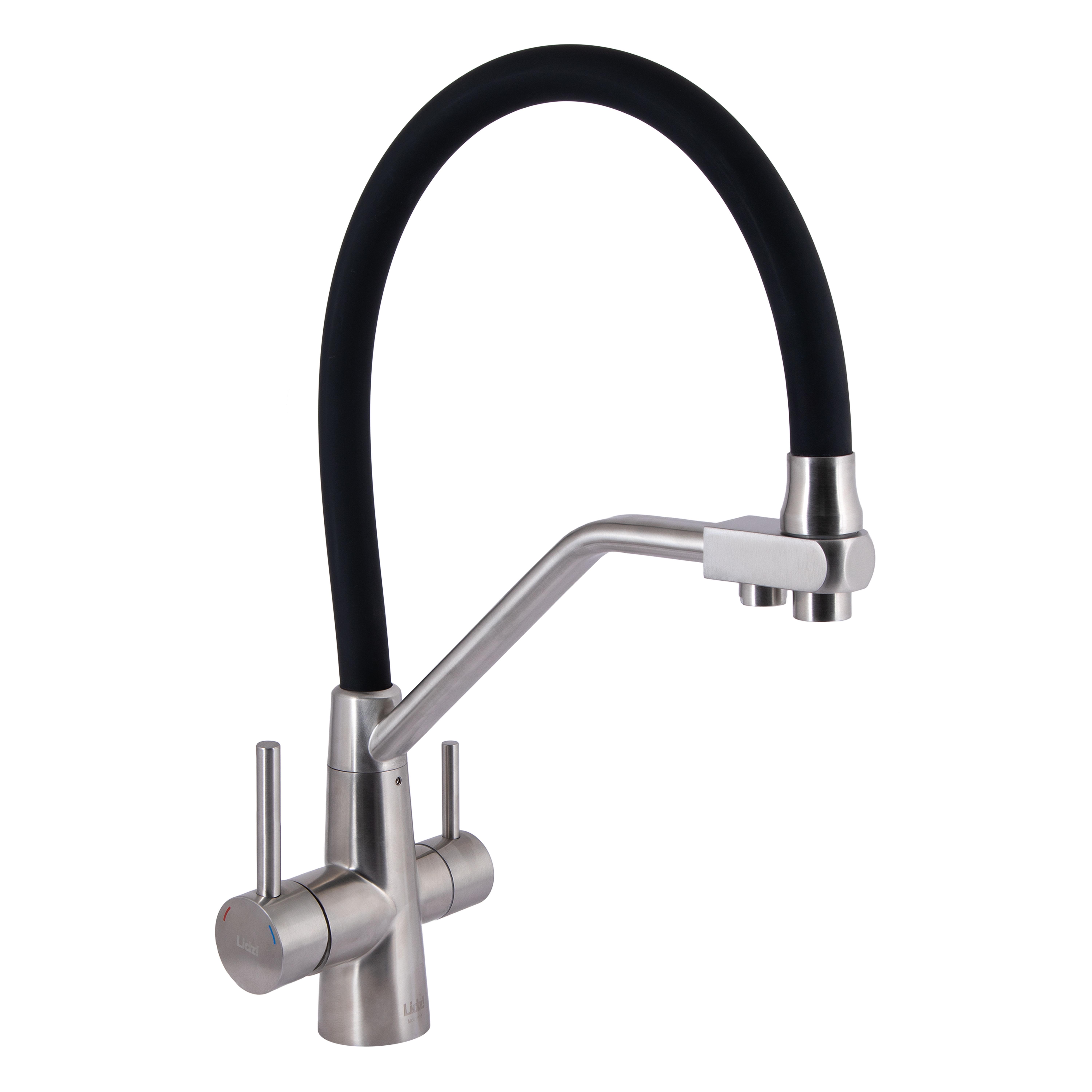 Смеситель для кухни Lidz Aria 020F3 с гибким изливом/подключением для питьевой воды k35 LDARI020F3BNK37647 BNK (SD00043750)