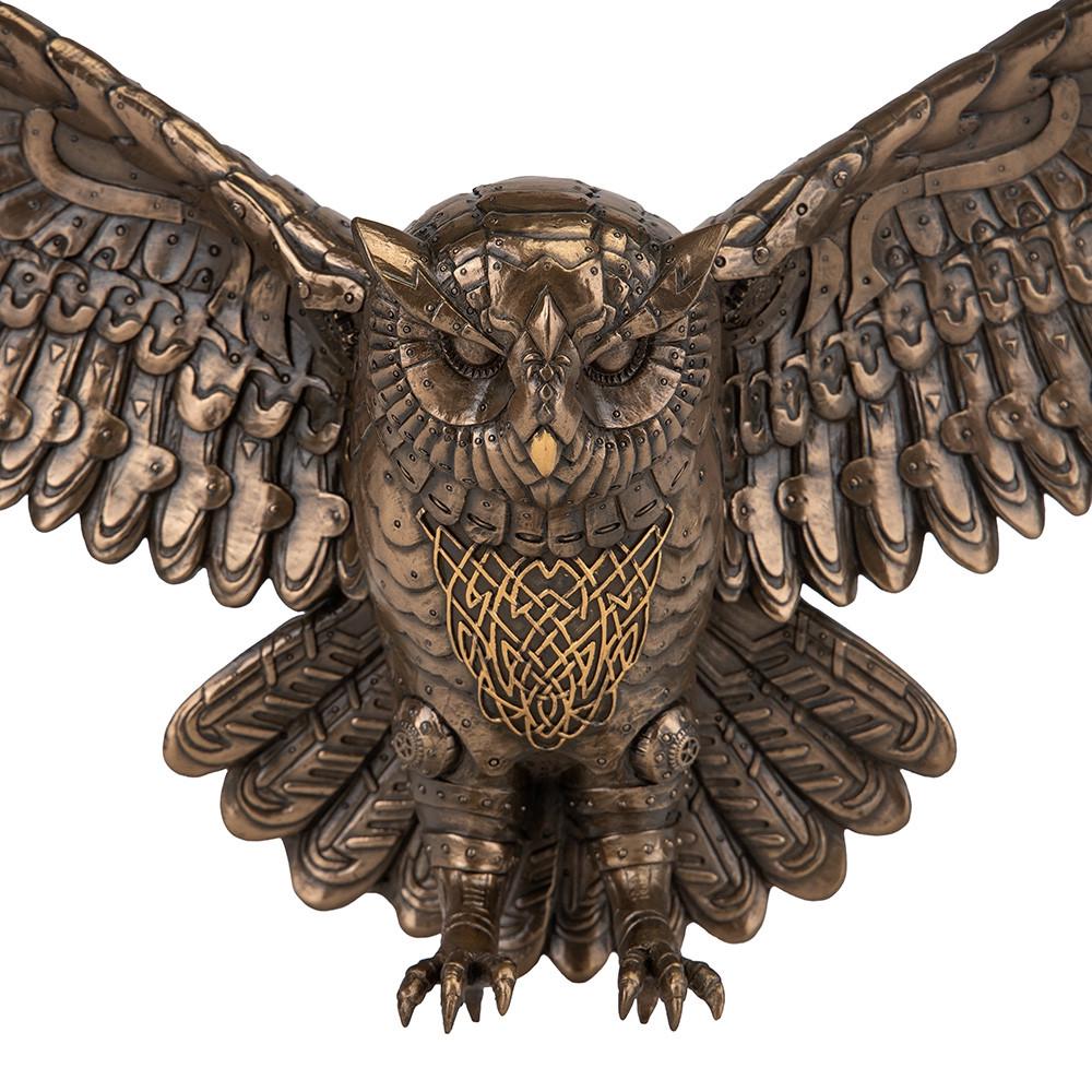 Статуетка-панно Veronese Стипанк Сова 53х23 см Бронзовий (28541864) - фото 6 Статуетка-панно Veronese Стипанк Сова 53х23 см Бронзовий (28541864) - фото 6