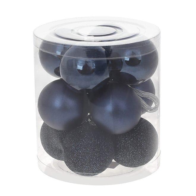 Набор пластиковых новогодних шаров Flora 12 шт. D 4 см (13068)