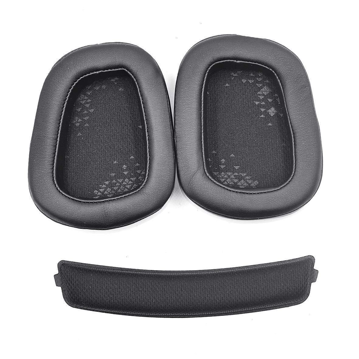 Комплект амбушюры и накладки на оголовье Logitech G935 G533 G633 G933 кожзам