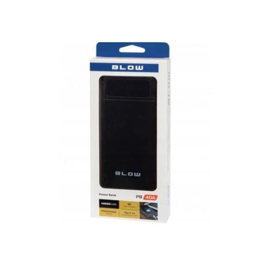 Повербанк УМБ Blow 40000mAh, PD/20W QC/3.0 inp:Micro-USB/USB-C out:USB-Aх2/USB-C Black (PB40AB)