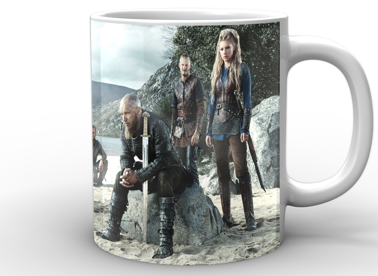 Чашка Gee! Викинги Vikings на берегу VK.02.008 Белый