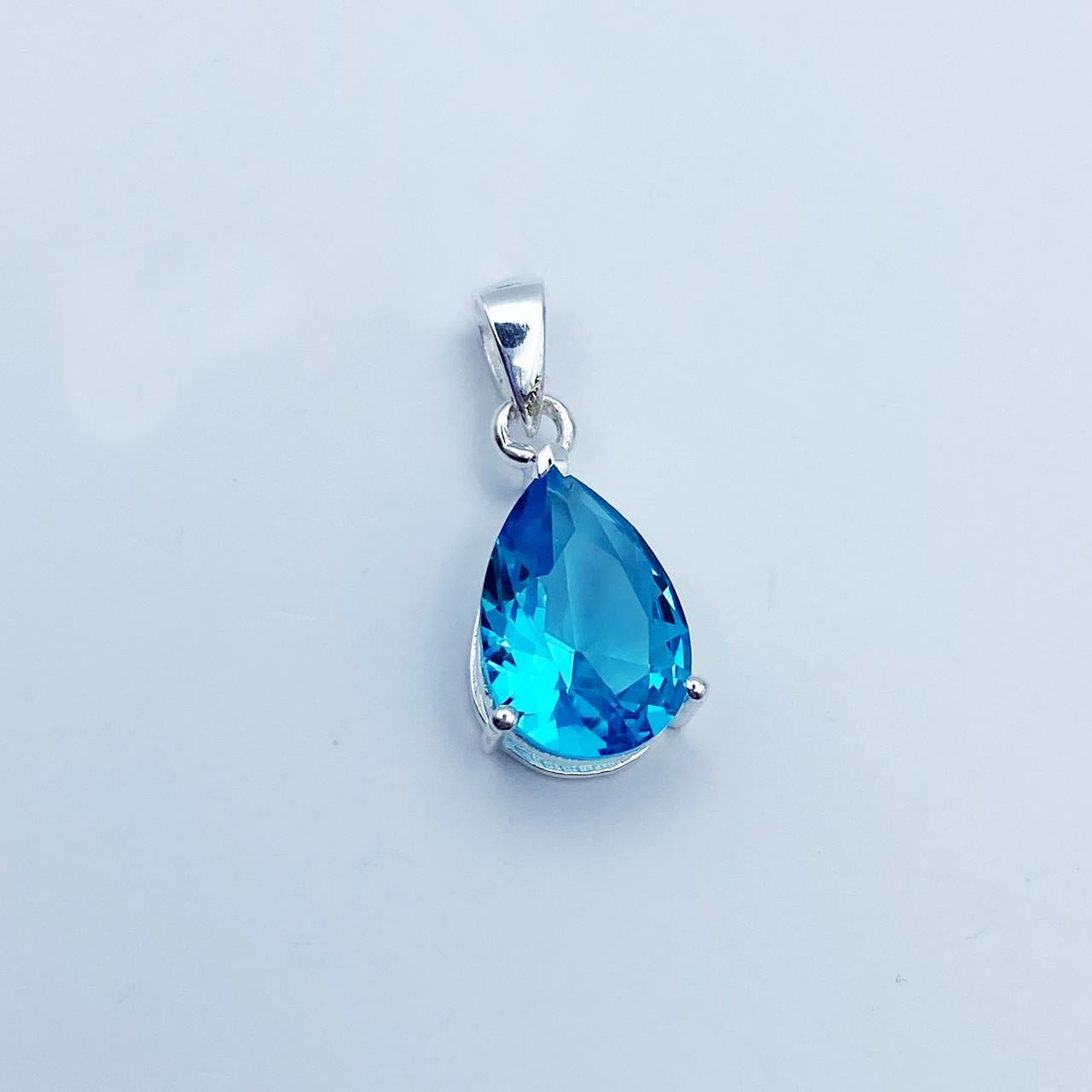 Серебряный кулон с аквамариновым кварцем 1,96 г (2361689398)