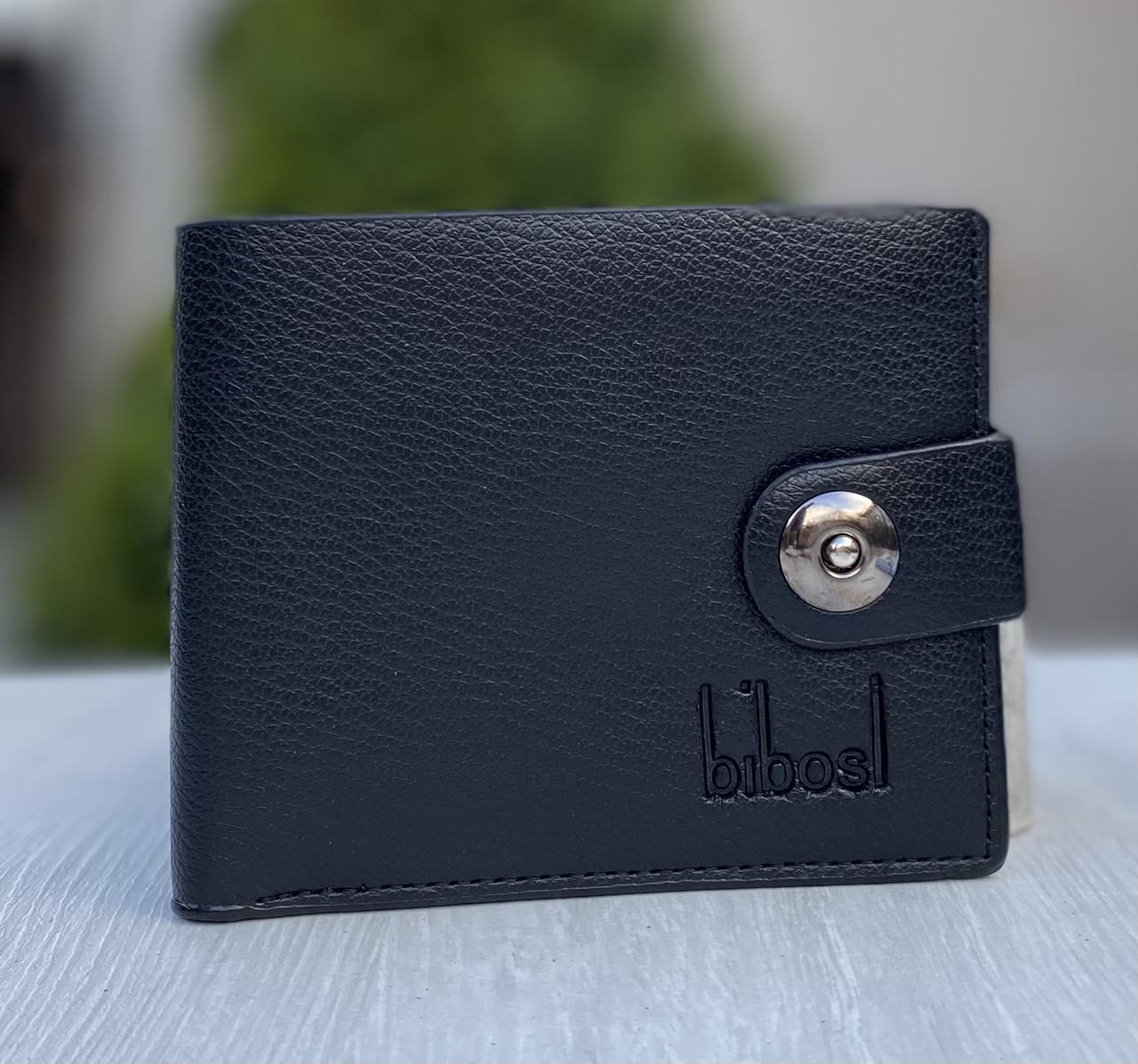 Кошелек мужской bibosl из кожи Черный (ZB-544)