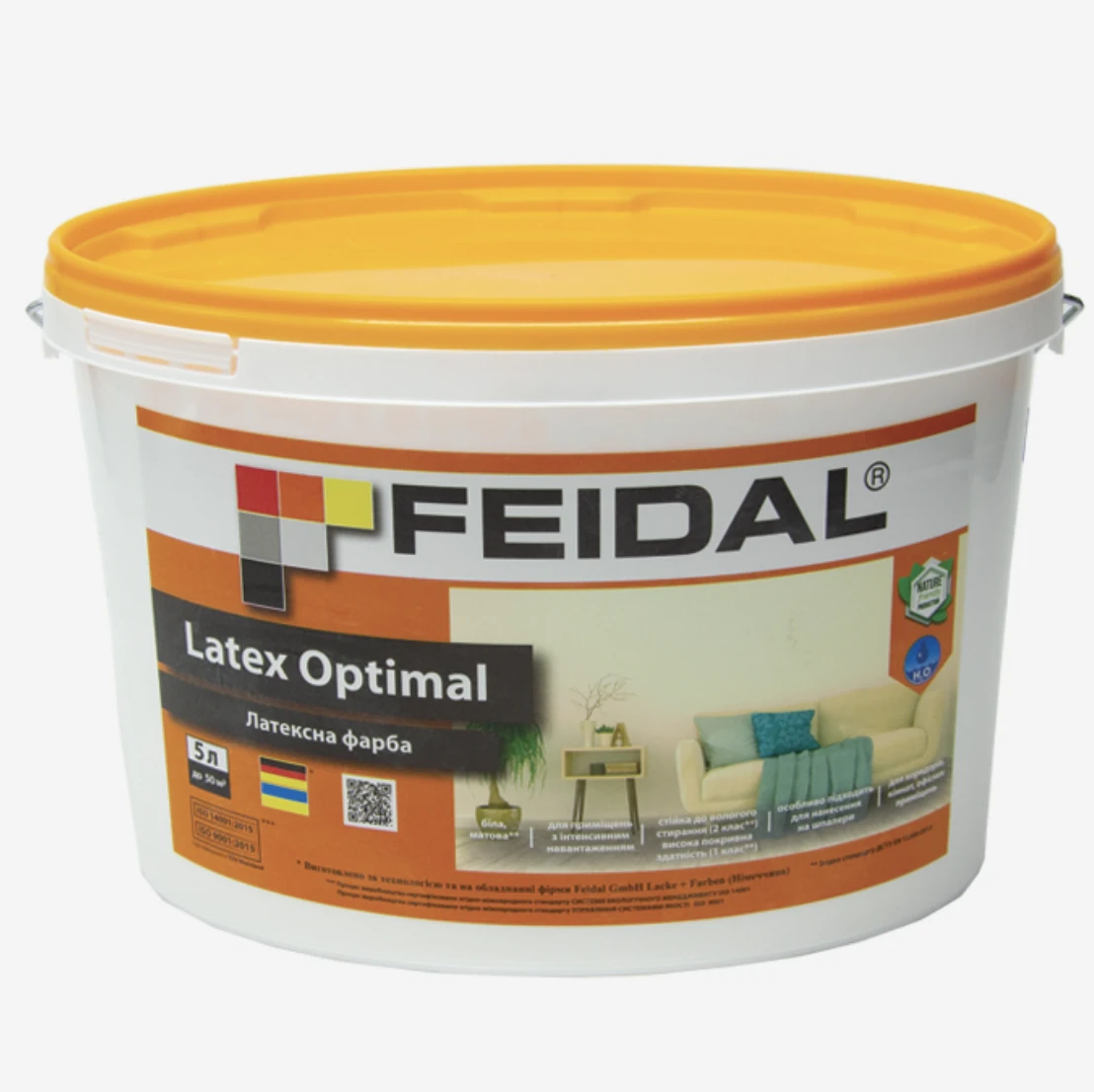 Фарба інтер'єрна латексна Feidal Latex Optimal 5 л (1886454843)