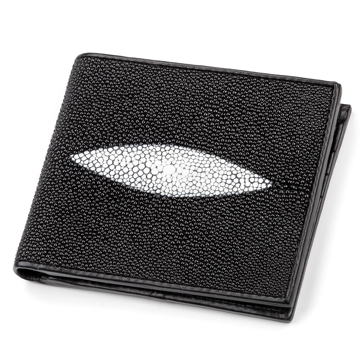 Портмоне мужское Stingray Leather 18053 из натуральной кожи морского ската Черный