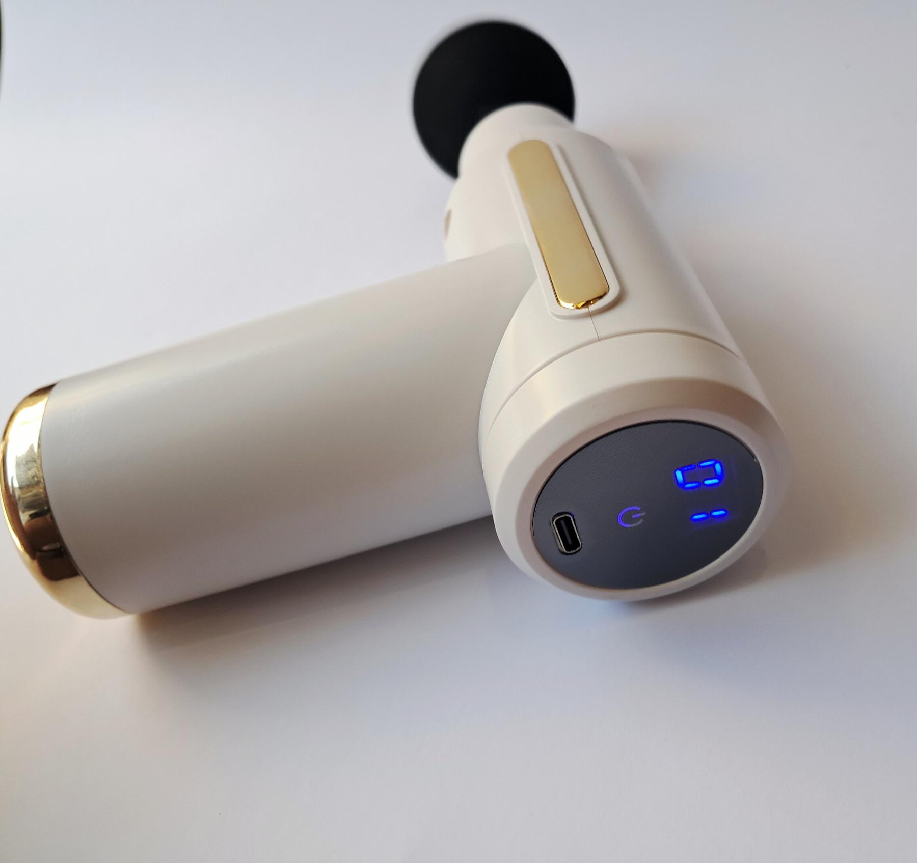 Массажер для тела аккумуляторный Fascial Gun сенсорный 4 Белый насадки (YR-2-1) - фото 6 Массажер для тела аккумуляторный Fascial Gun сенсорный 4 Белый насадки (YR-2-1) - фото 6