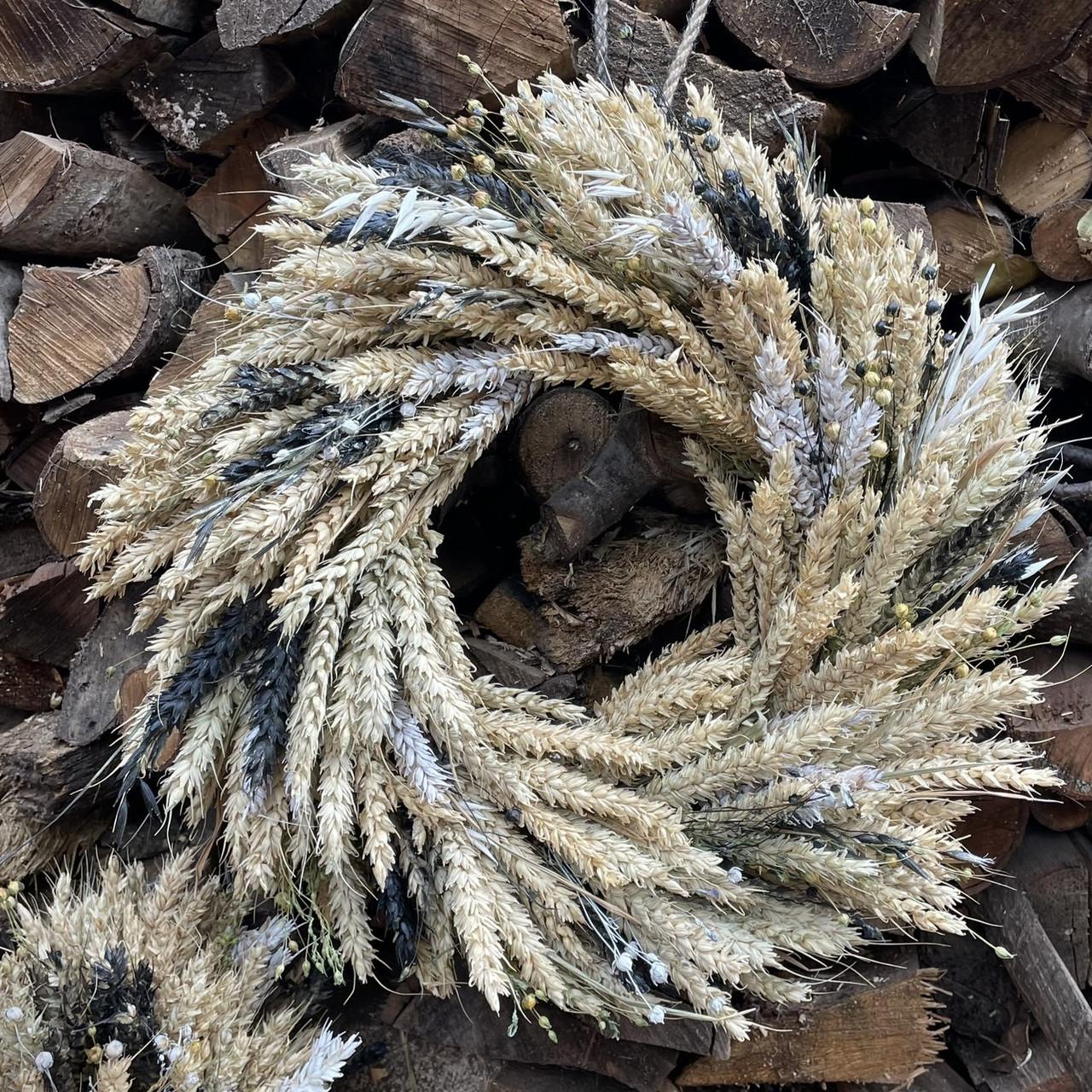 Декоративный настенный интерьерный Венок из колосков 30 см (2413711498) - фото 2 Декоративный настенный интерьерный Венок из колосков 30 см (2413711498) - фото 2