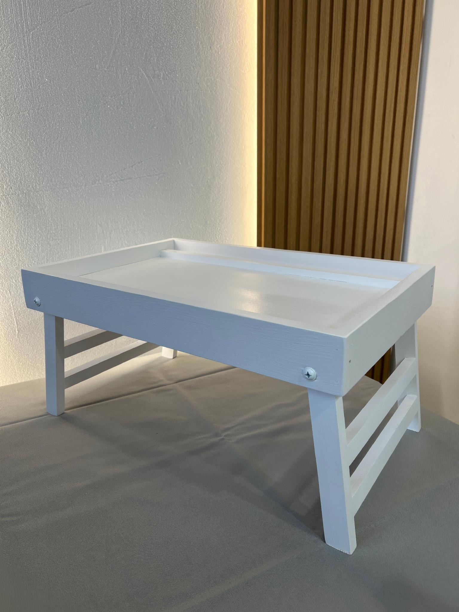 Столик для сніданку дерев'яний 50х33х25 см Білий