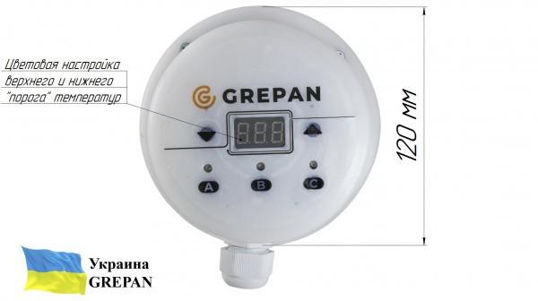 Блок-тэн с электронным терморегулятором Grepan 1,5" 4500W 230V 280x120 мм медный (bttm002) - фото 4