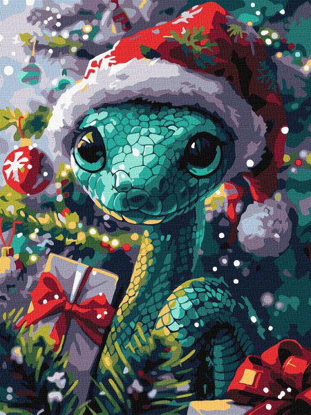 Картина по номерам Ideyka Зеленая змейка 30x40 см (Id-KHO5145)