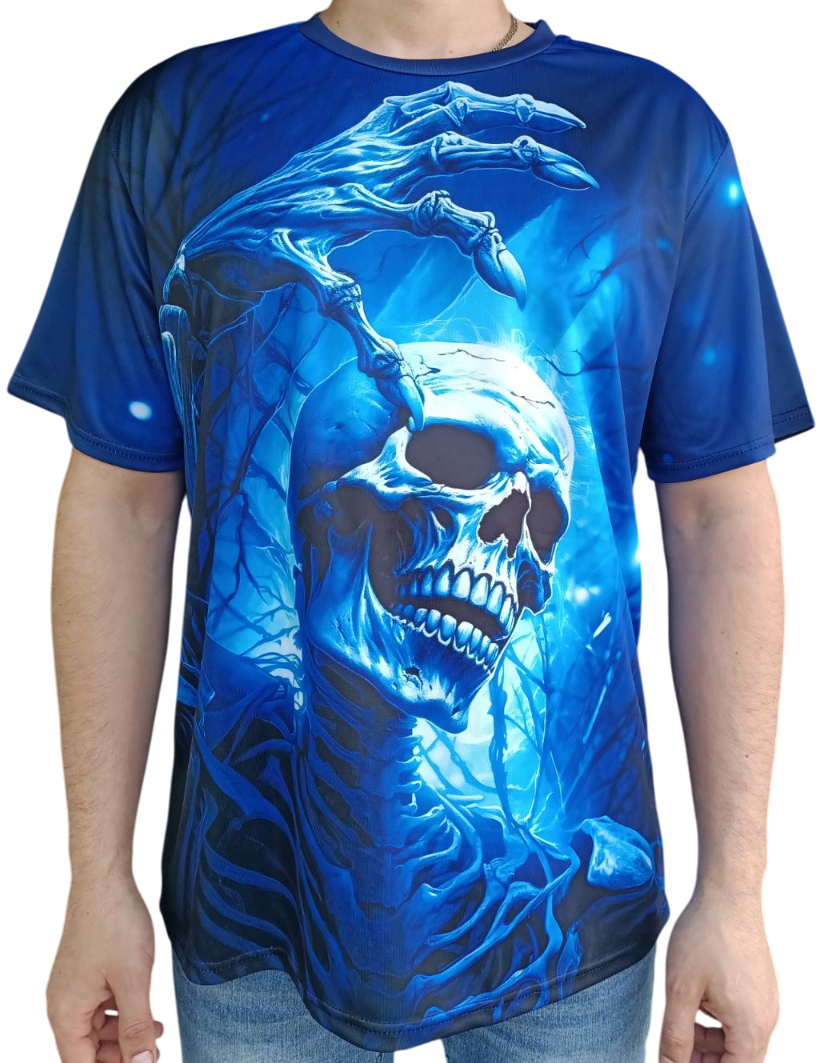 Футболка зі скелетом 2ХL Синій Футболка зі скелетом 2ХL Синій