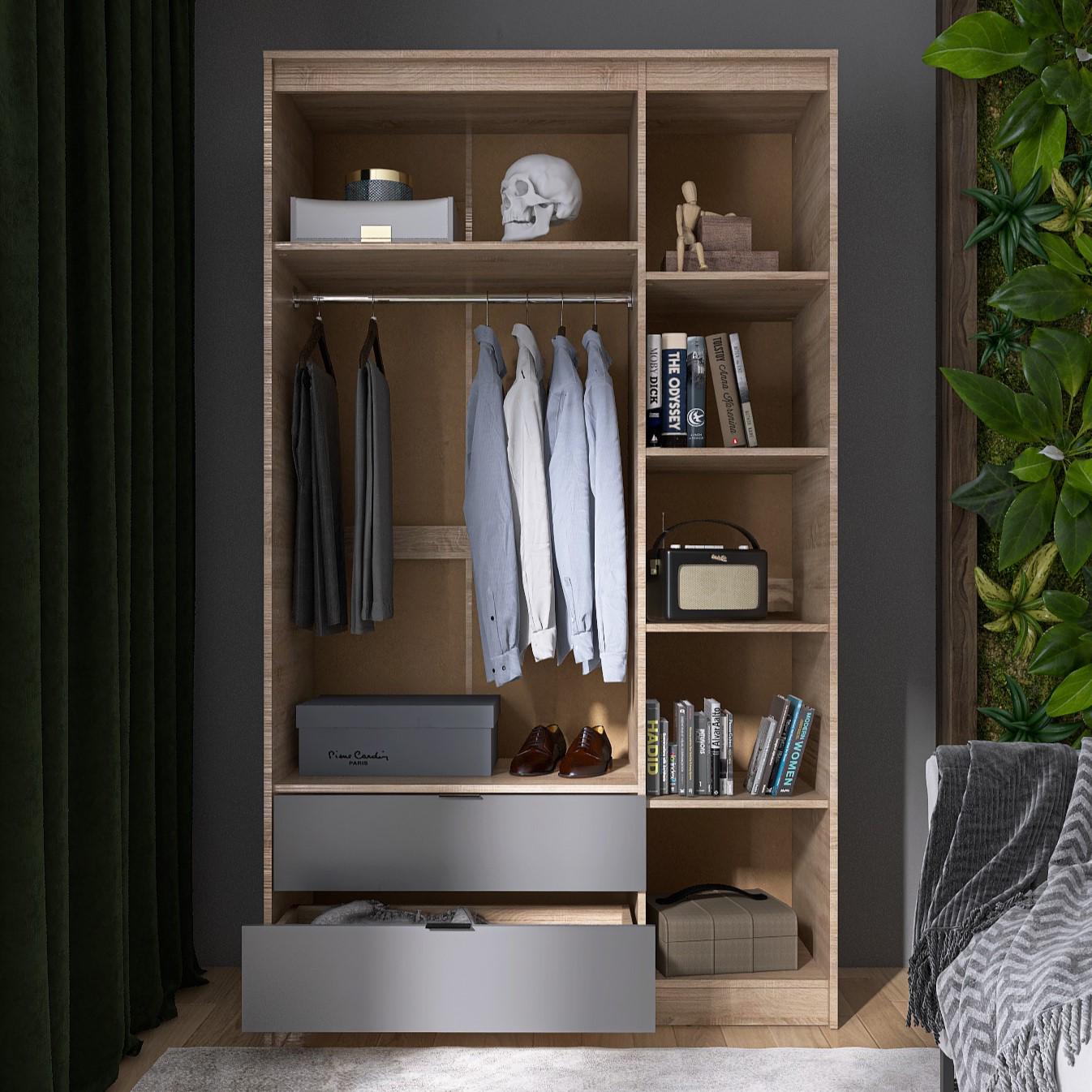 Шкаф Everest Сити 1200 1202х500х2046 мм Сонома/Графит (11432) - фото 9