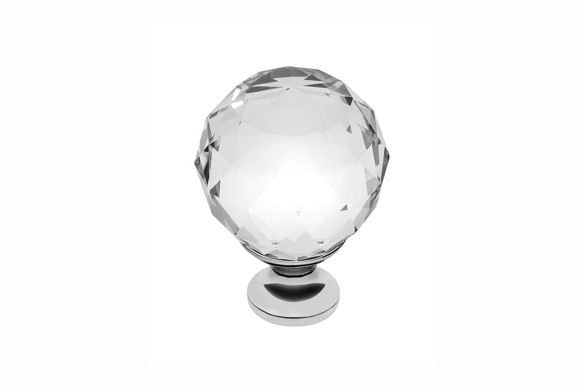 Ручка кнопка GTV Crystal Palace CRPA ⌀20 мм стекло Хром