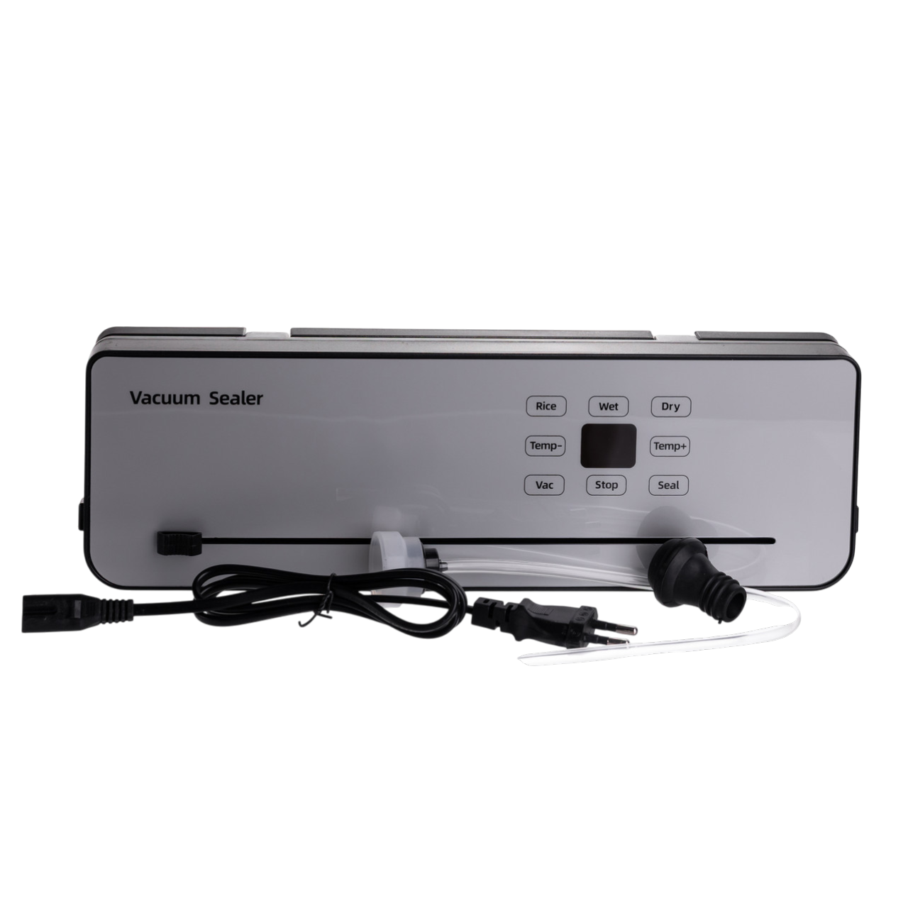 Вакууматор сенсорний для сухих та вологих продуктів 120 Вт із вбудованим різаком/10 пакетів Хром/Сріблястий (HP-11-29G)