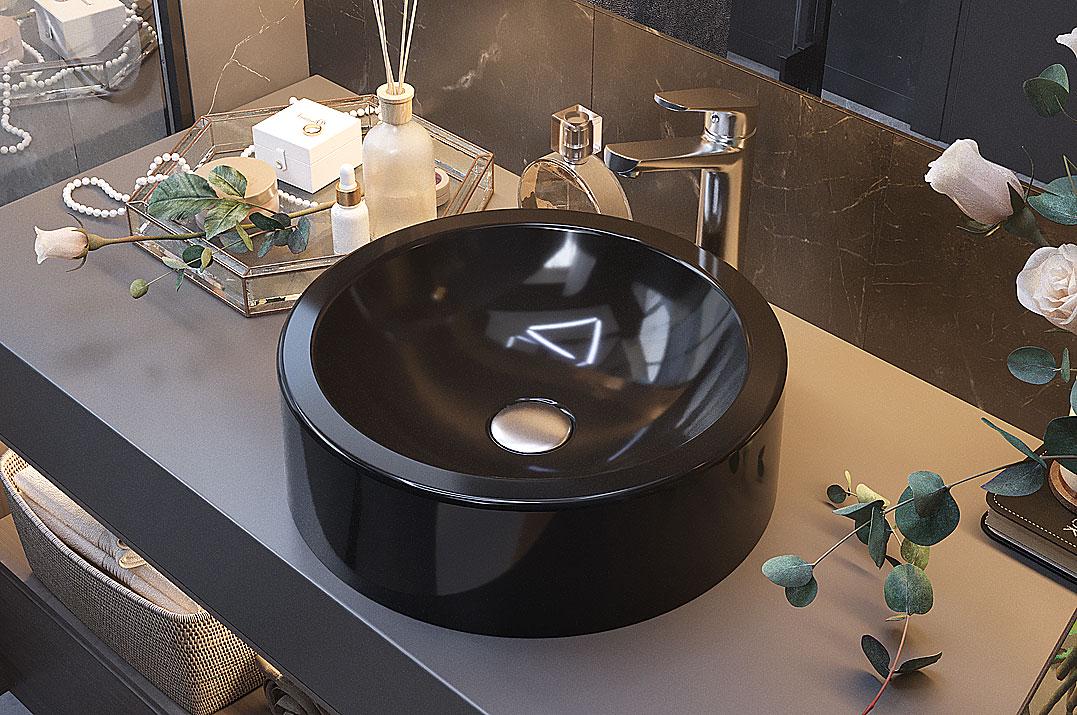 Умивальник накладний Status ADEL Black (656) - фото 4