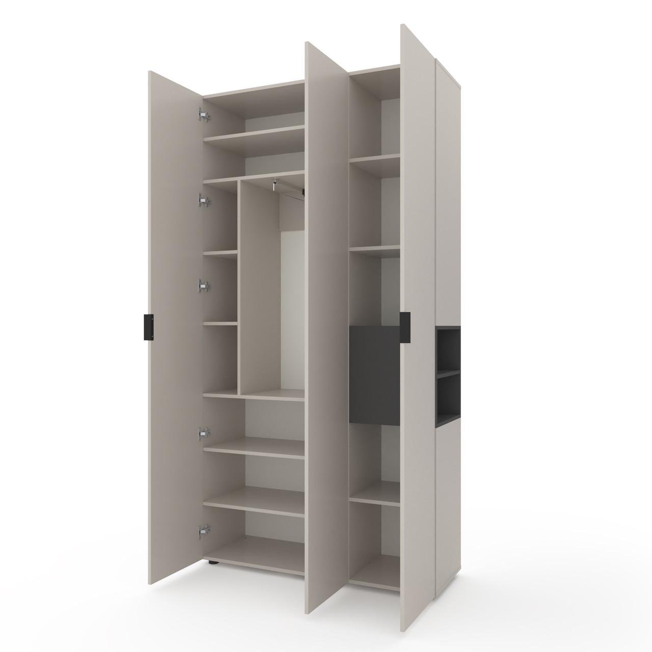 Шкаф Metkas Home A015R ЛДСП 1200x420x2300 мм Кашемир/Антрацитовый - фото 1