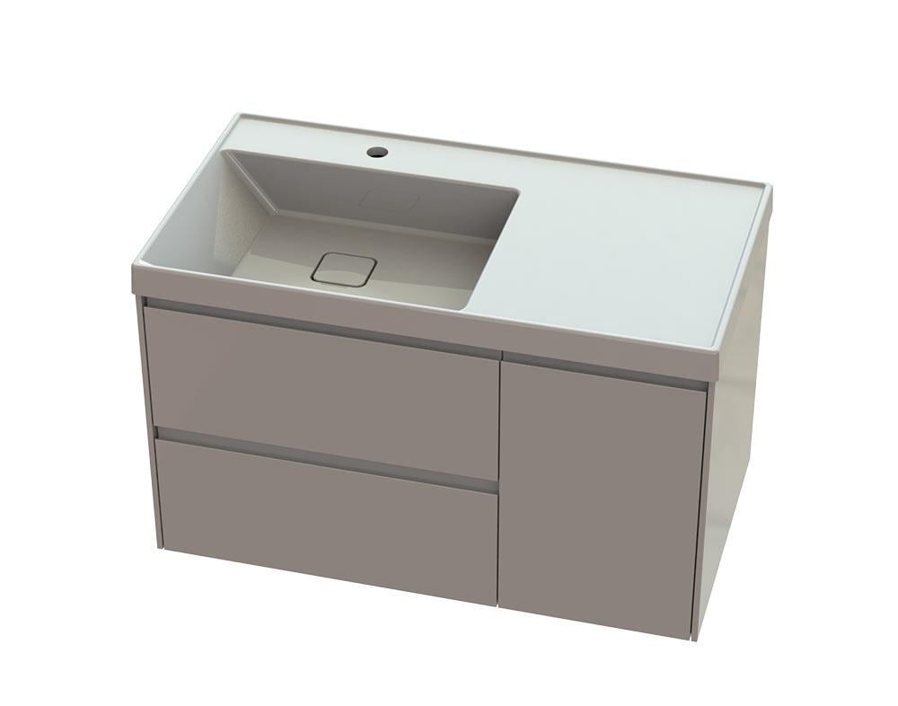 Тумба Лейла з умивальником Тукан А100 Білий глянець (2365593346)