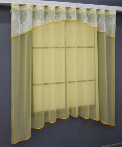 Тюль арка на кухню 260х170 см Жовтий/Білий (036к) - фото 4