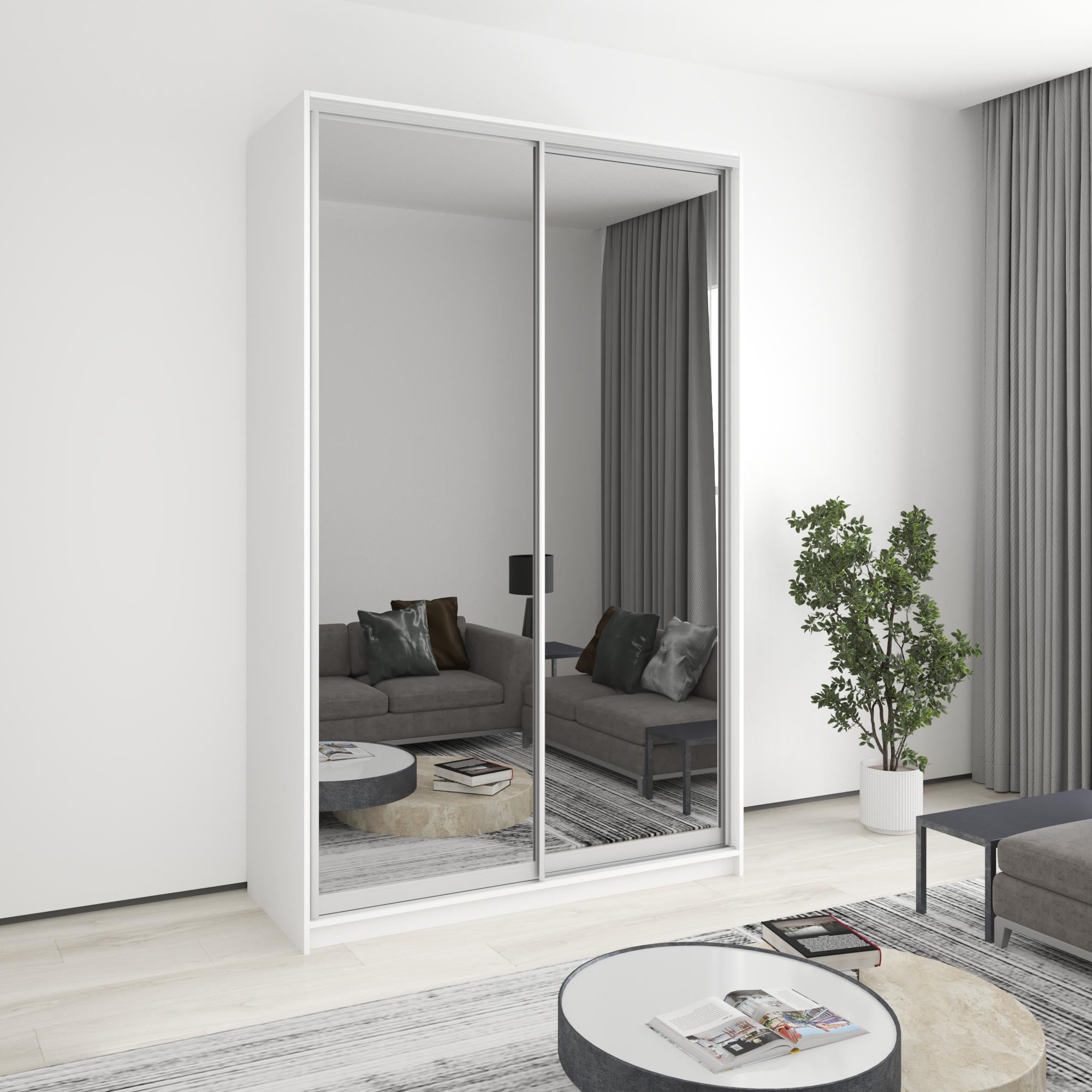 Шкаф-купе двухдверный MebelStar стандарт AL 2 зеркала 150x60x240 см Аляска белый (MBS-3857) Шкаф-купе двухдверный MebelStar стандарт AL 2 зеркала 150x60x240 см Аляска белый (MBS-3857)