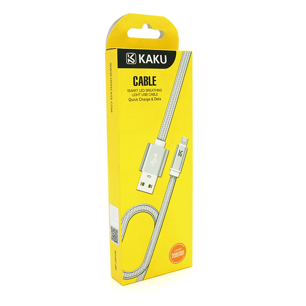 Кабель iKaku KSC-090 XINGGUANG microUSB 2,8А 2 м Серебристый (18922)
