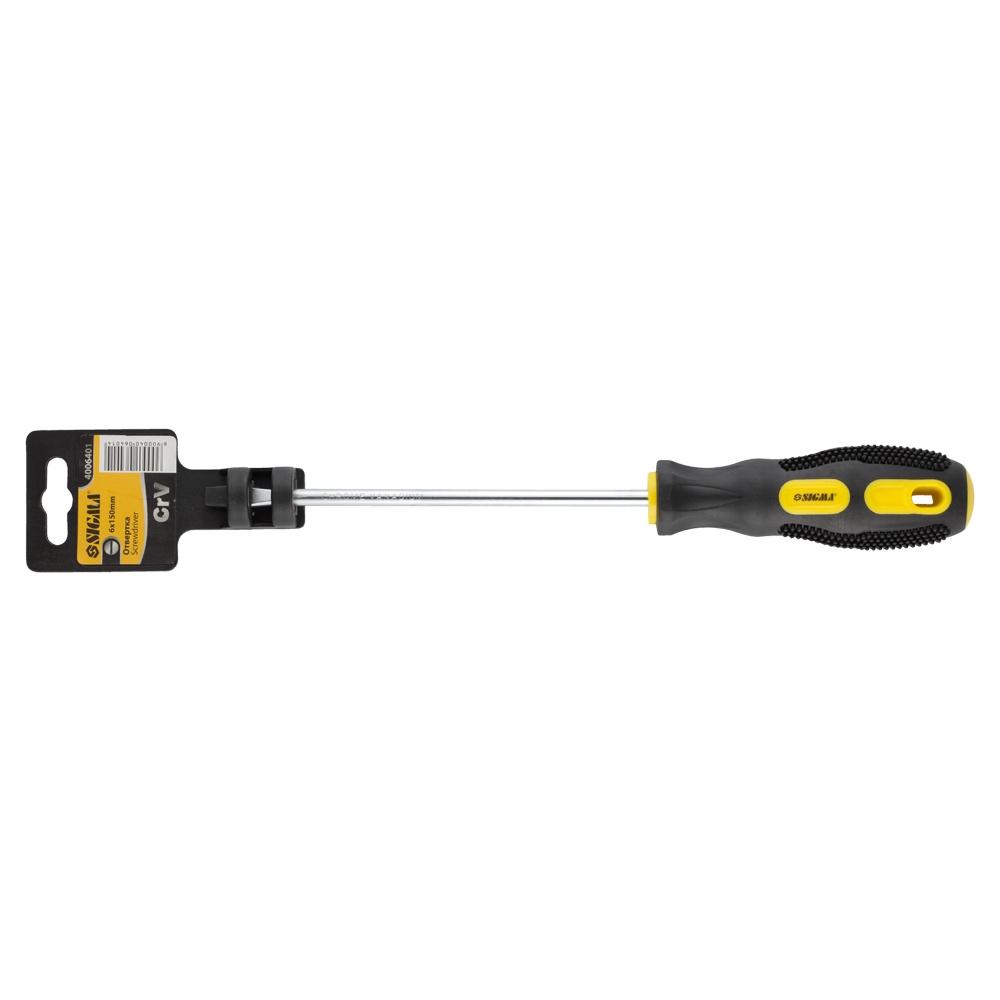 Отвертка шлицевая Sigma SL 6x150 мм CrV (4006401)