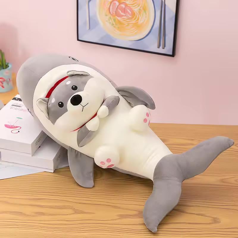 М'яка іграшка Собака Акула хаскі 65 см Сірий (TO-234)