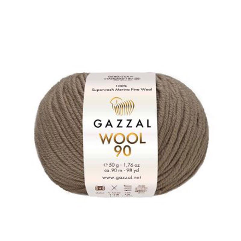 Пряжа Gazzal Wool 90 3660 Кофейный