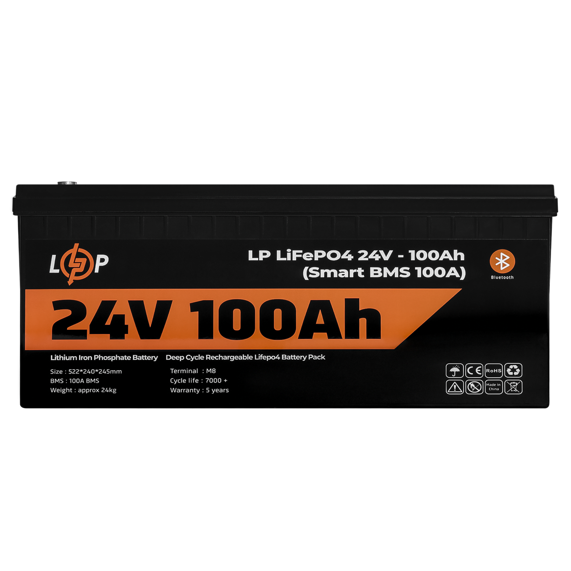 Аккумулятор для ИБП с Bluetooth LP LiFePO4 24V 100 Ah/2560Wh Smart BMS 100А (20200) - фото 2