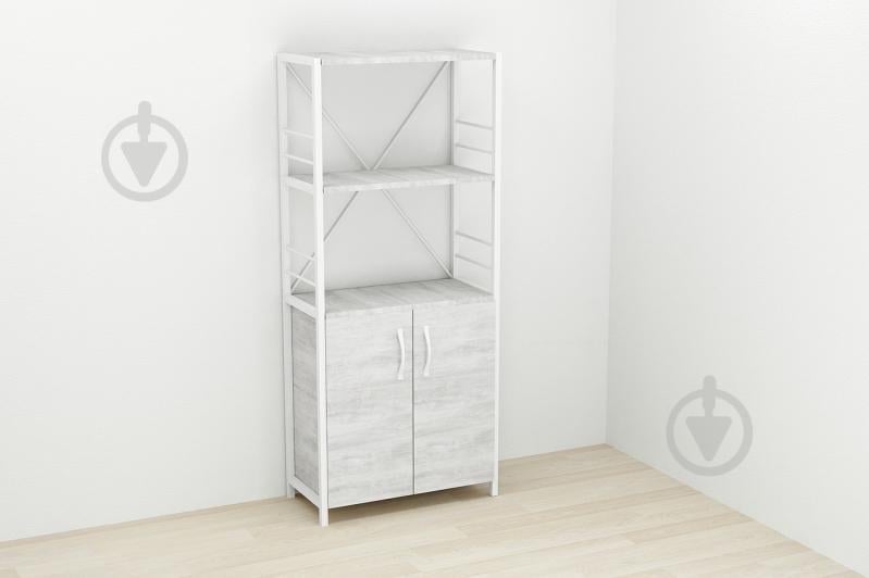 Этажерка 3/60 Ferrum-decor Серии Конект с тумбой  144x60x28 Белый ДСП Урбан Лайт (FD1034)