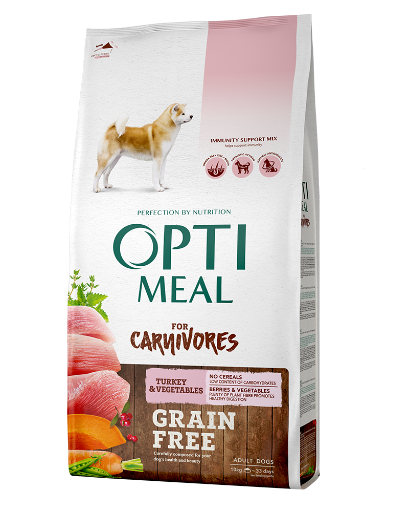 Сухой корм Optimeal беззерновой с индейкой и овощами 10 кг для собак всех пород