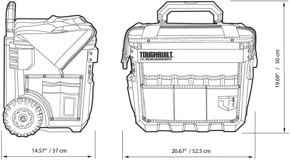 Сумка для інструментів ToughBuilt з великою горловиною на колесах (TB-CT-61-18-BEA) - фото 14