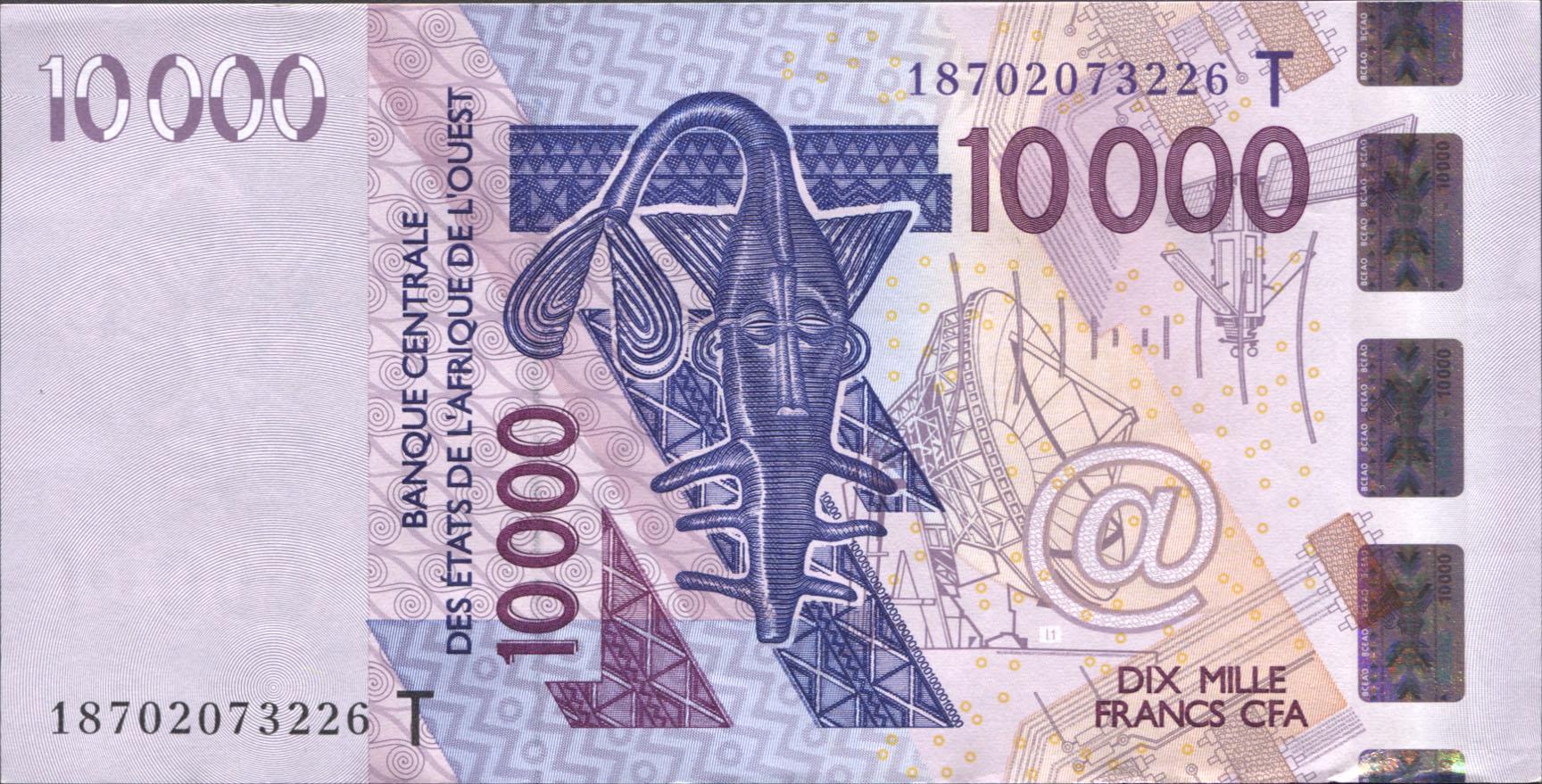 Коллекционная банкнота Того 2003 10000 франков 2018 CFA P818T UNC Коллекционная банкнота Того 2003 10000 франков 2018 CFA P818T UNC