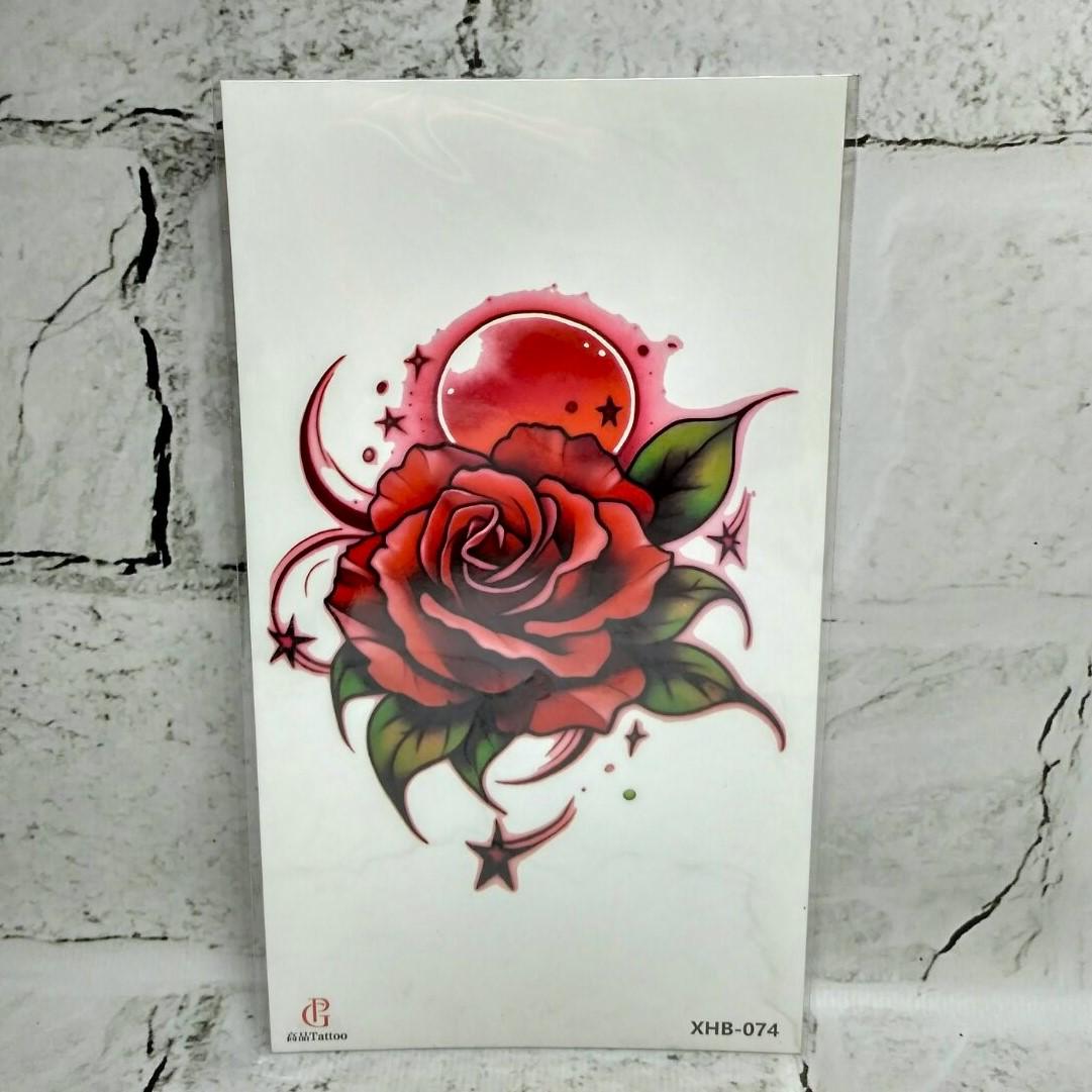 Тату временное Роза лист 11,5x21 см (XHB-074)
