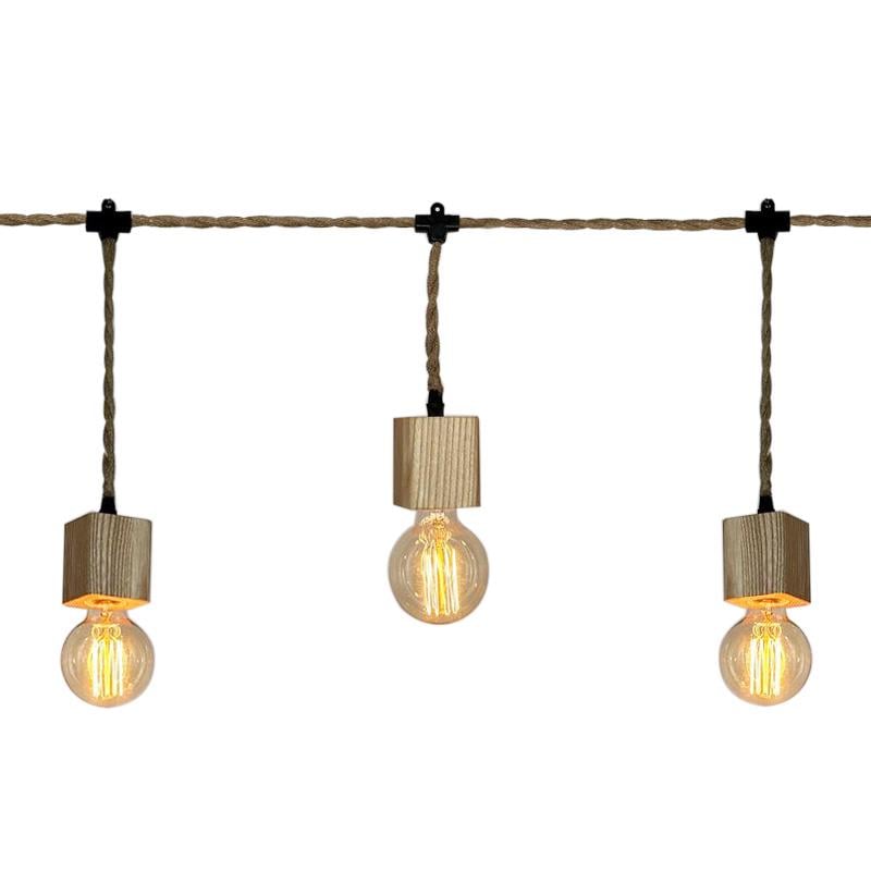 Гирлянда с деревянными патронами 2,5 м и 3 м шнур на 6 ламп Гирлянда с деревянными патронами 2,5 м и 3 м шнур на 6 ламп