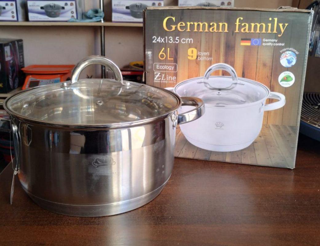 Каструля з кришкою German Family GF-2051 з нержавіючої сталі 6 л (GF-2051) - фото 5 Каструля з кришкою German Family GF-2051 з нержавіючої сталі 6 л (GF-2051) - фото 5