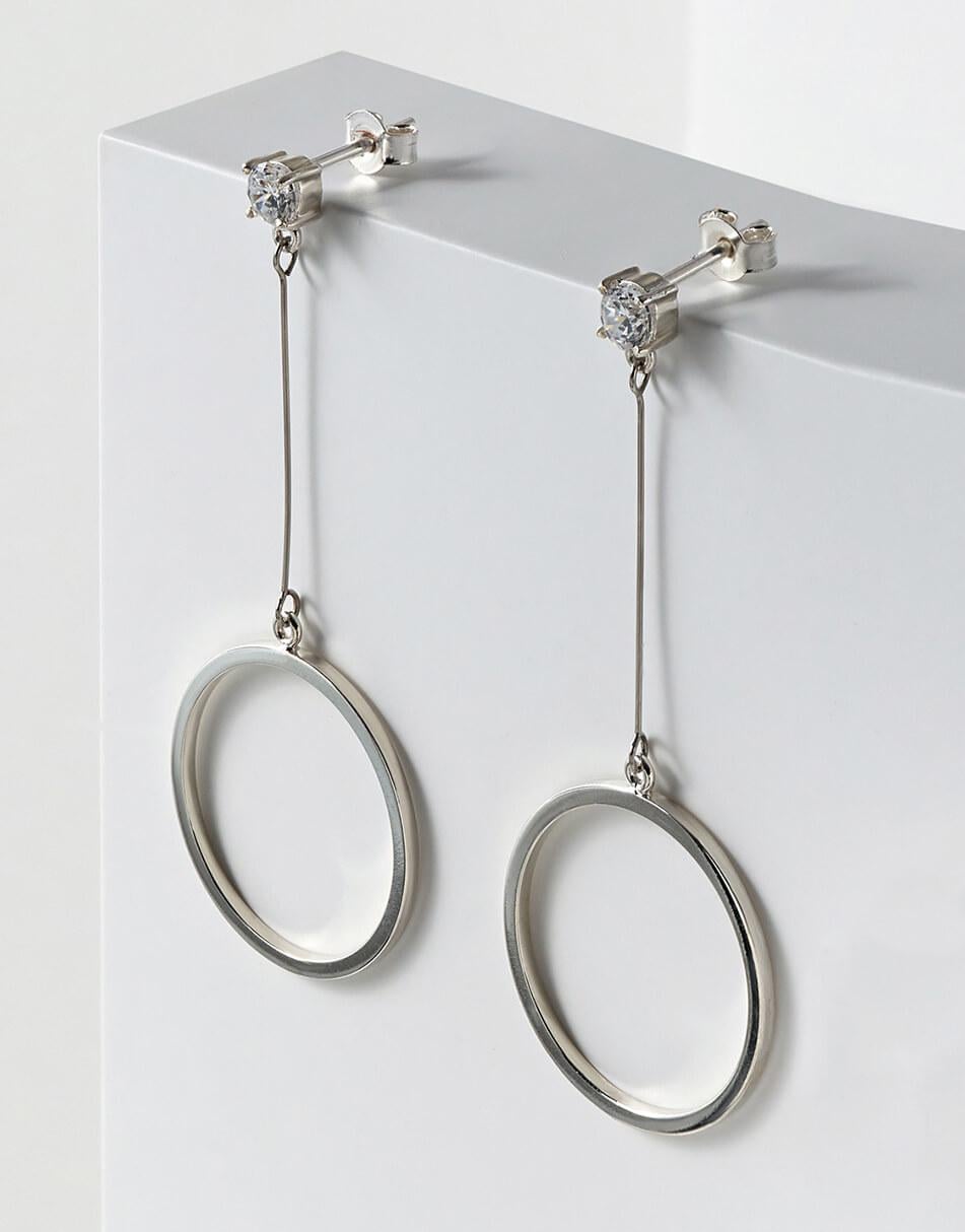 Сережки Circle жіночі IVA JEWELRY срібні One size Сережки Circle жіночі IVA JEWELRY срібні One size