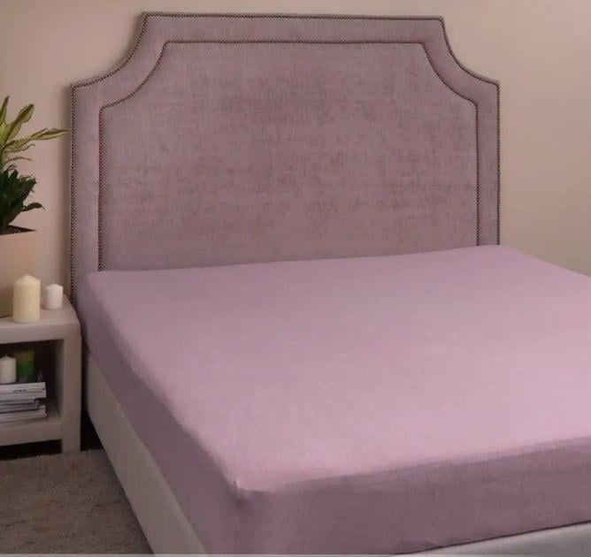 Простирадло махрове з 2 наволочками євро 200х230 см Фіолетовий (2226779707)