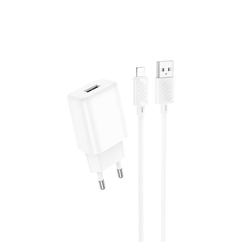 Зарядное устройство сетевое Hoco Lightning Cable Solid single port charger C134A 12 Вт USB Белый Зарядное устройство сетевое Hoco Lightning Cable Solid single port charger C134A 12 Вт USB Белый