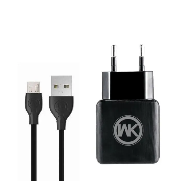 Зарядное устройство WK WP-U11m Blanc 2,1 A 2 USB microUSB 220 V EU Черный (6970349283584)