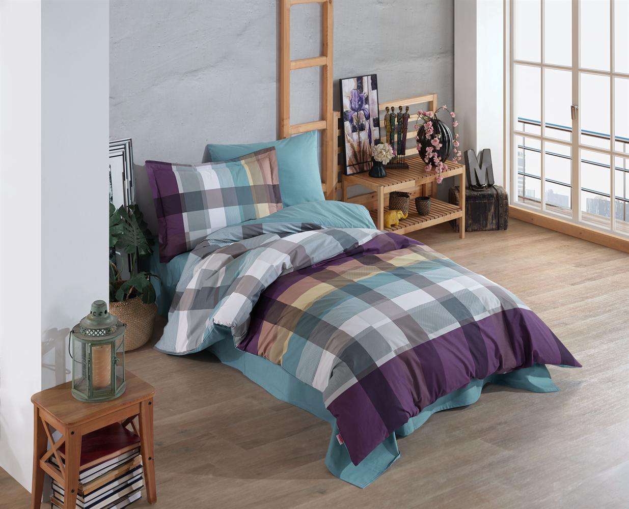 Комплект постельного белья Hobby Poplin Virginia 160х220/50х70 см Бордовый