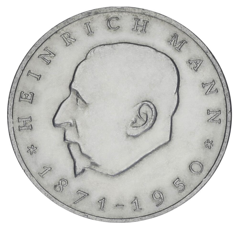 Коллекционная монета Германия 20 марок 1971 года F-VF А Генрих Манн (М20327)