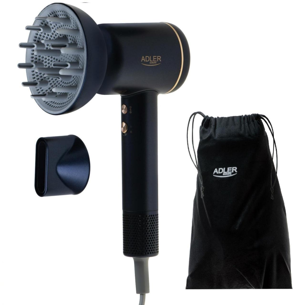 Фен Adler 1600 Вт із повним регулюванням Black