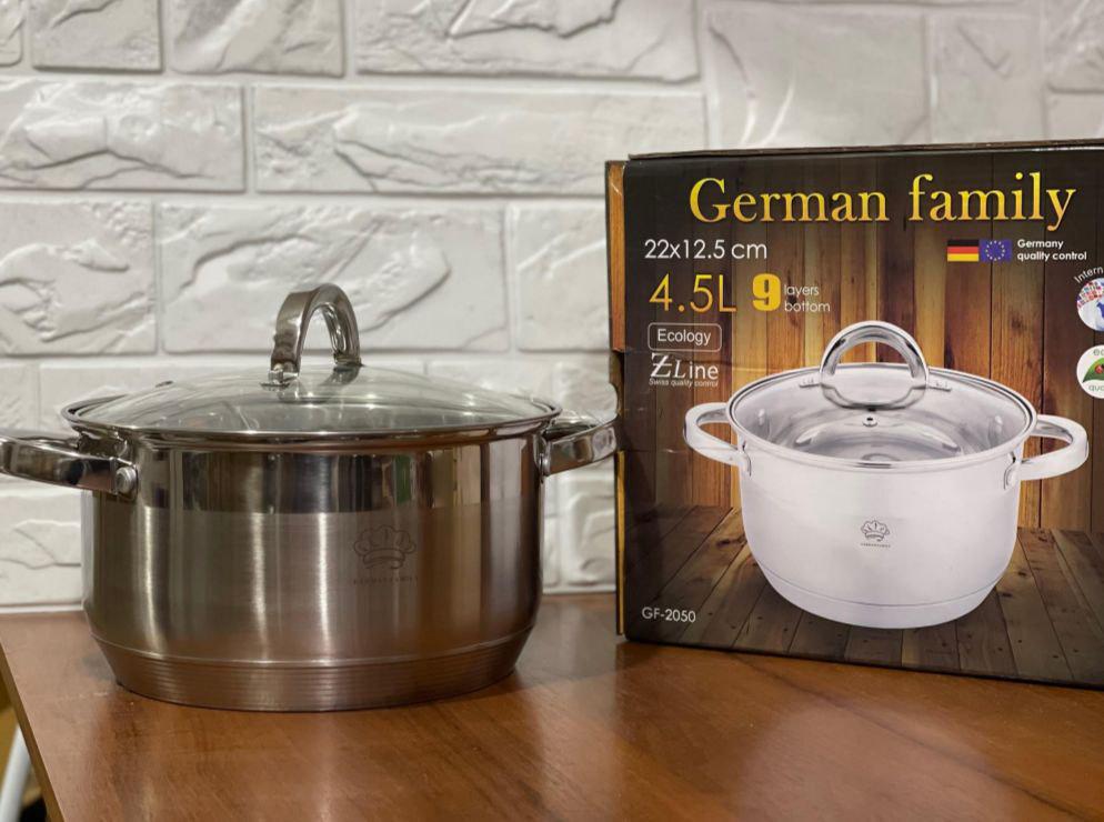 Каструля з кришкою German Family GF-2050 з нержавіючої сталі 4,5 л (GF-2050) - фото 5 Каструля з кришкою German Family GF-2050 з нержавіючої сталі 4,5 л (GF-2050) - фото 5