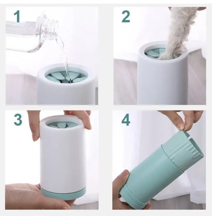 Лапомийка для собак з силіконовою щіткою 13х8 см Сірий (1B0260) - фото 2 Лапомийка для собак з силіконовою щіткою 13х8 см Сірий (1B0260) - фото 2