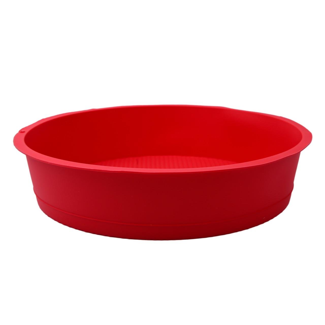 Форма для кексу силіконова кругла 26 см 25,5x6 см Червоний (2356744412) - фото 3